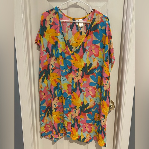 Anne Cole Other - 🔆🔆🔆 Anne Cole Women's Vibrant Floral coverup top - Blue, Pink, Yellow